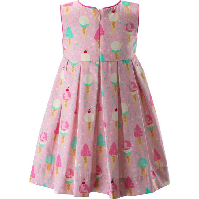 Ice Cream Print Bow Waist Dress & Bloomers, Pink - Dresses - 2