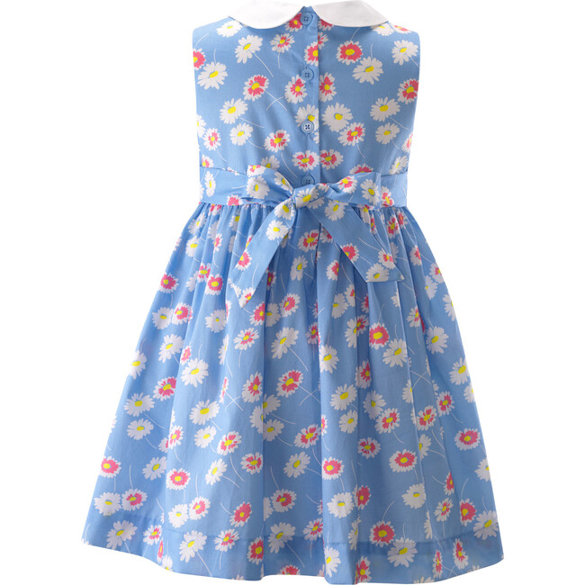 Daisy Peter Pan Collar Sleeveless Dress, Blue & Ivory - Dresses - 2
