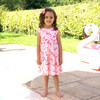 Flamingo Print Sleeveless Tiered Jersey Dress, Pink - Dresses - 3