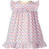 Cotton Candy Print Sleeveless Frill Dress, Pastel Pink & Blue - Dresses - 1 - thumbnail