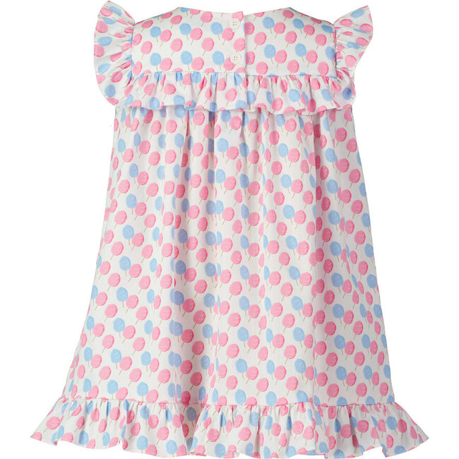 Cotton Candy Print Sleeveless Frill Dress, Pastel Pink & Blue - Dresses - 2