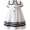 Classic Contrast Collar Sailor Dress, Navy & Ivory - Dresses - 2