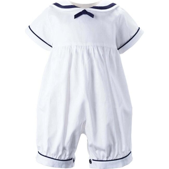 Classic Sailor Short Sleeve Babysuit, Navy & Ivory