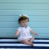 Classic Sailor Short Sleeve Babysuit, Navy & Ivory - Rompers - 3