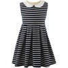 Breton Striped Contrast Collar Jersey Dress, Navy & Ivory - Dresses - 1 - thumbnail