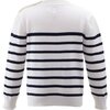 Breton Striped Button-Shoulder Sweater, Navy - Sweaters - 2