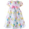 Balloon Print Puff Sleeve Dress, Multicolors - Dresses - 1 - thumbnail