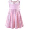 Baby Breton Striped Jersey Dress, Powder Pink & Ivory - Dresses - 1 - thumbnail