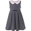 Baby Breton Striped Jersey Dress, Navy & Ivory - Dresses - 1 - thumbnail