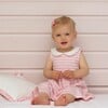 Baby Breton Striped Jersey Dress, Powder Pink & Ivory - Dresses - 3