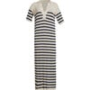 Women's Emmie Stripe Dress, Ivory and Navy Stripe - Dresses - 1 - thumbnail