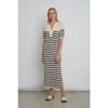 Women's Emmie Stripe Dress, Ivory and Navy Stripe - Dresses - 8