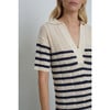 Women's Emmie Stripe Dress, Ivory and Navy Stripe - Dresses - 5