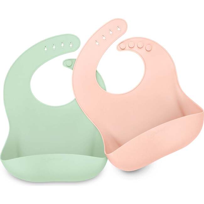 Toddler Prep Silicone Baby Bibs Set, Mellow (Pack Of 2)