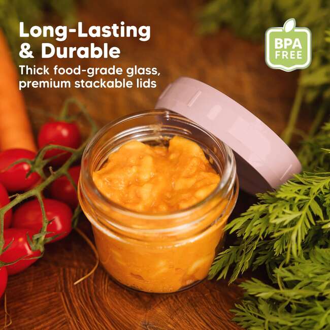 Prep Glass Baby Food Storage Containers With Lids, Pastels (Pack Of 12) - Food Storage - 4
