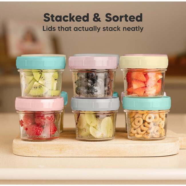 Prep Glass Baby Food Storage Containers With Lids, Pastels (Pack Of 12) - Food Storage - 7