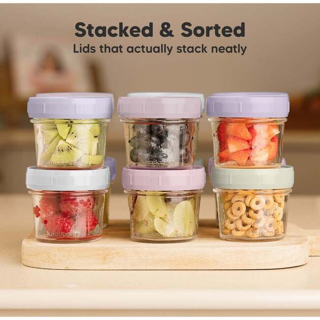 Prep Glass Baby Food Storage Containers With Lids, Lilac (Pack Of 6) - Food Storage - 7