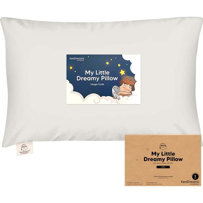 Jumbo Toddler Sleeping Pillow With Pillowcase 14X20, Pearl Gray