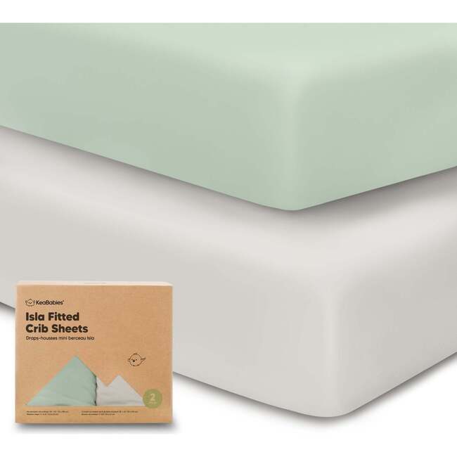Isla Fitted Crib Sheets, Sage