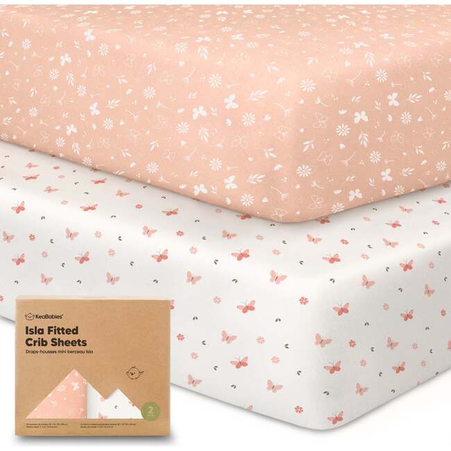 Isla Fitted Crib Sheets, Butterflies