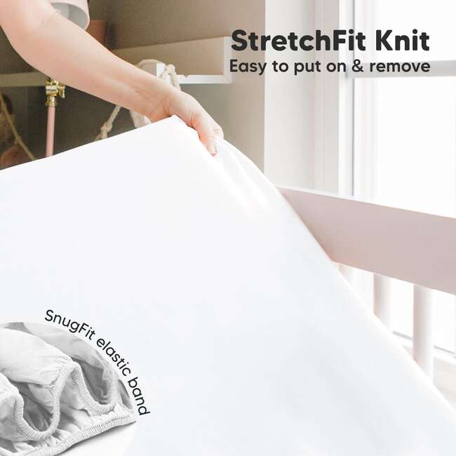 Isla Fitted Crib Sheets, Soft White - Crib Sheets - 6