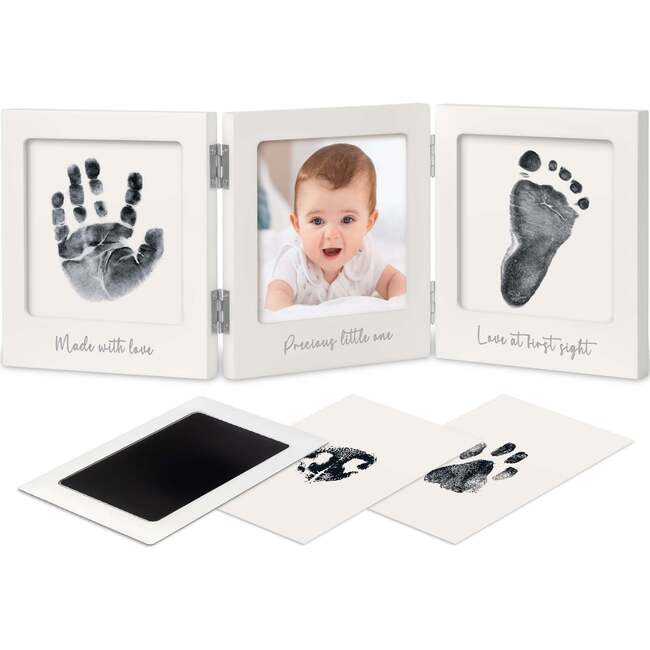 Fond Clean Touch Inkless Hand & Footprint Frame, White & Silver