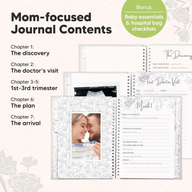 Blossom Pregnancy Journal Baby Memory Book, Clay - Keepsakes & Mementos - 3