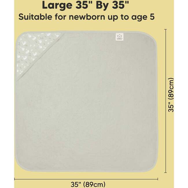 Baby Luxe Organic Hooded Towel 35X35, Serenity - Bath Accessories - 3