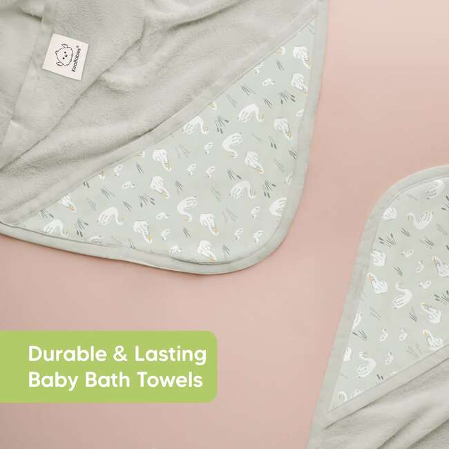 Baby Luxe Organic Hooded Towel 35X35, Serenity - Bath Accessories - 5