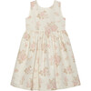 Gold Maeva Party Dress, Gold Floral - Dresses - 1 - thumbnail