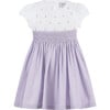 Little Rose Hand Smocked Dress, Lilac - Dresses - 1 - thumbnail