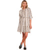 Women's Jensy Geometric Print Raglan Balloon Sleeve Dress, Golden Highway - Dresses - 1 - thumbnail