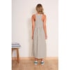 Women's Anzio Knit Seersucker Stripe Round Neck Maxi Dress, Ivory & Black - Dresses - 6