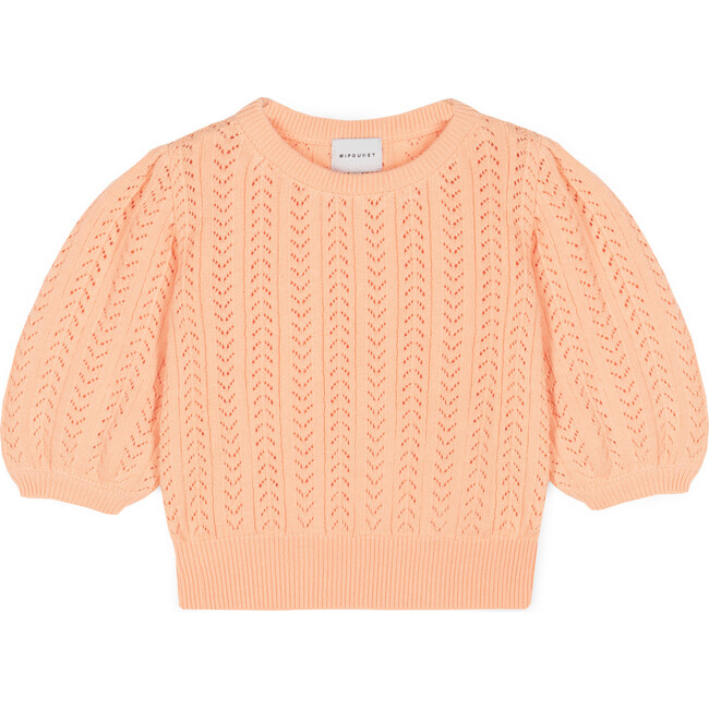 Nora Cotton Openwork Sweater, Peach
