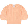 Nora Cotton Openwork Sweater, Peach - Sweaters - 1 - thumbnail