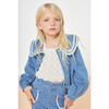 Carine Collared Denim Jacket, Blue - Blouses - 3