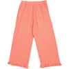 Elise Muslin Ruffle Pant, Coral - Pants - 1 - thumbnail