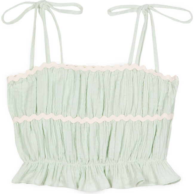Anette Muslin Top, Green Lily