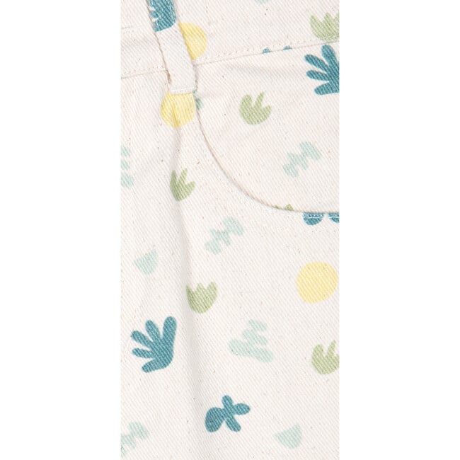 Alex Printed Denim Pant, Cream & Green Lily - Pants - 2