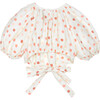 Adeline Muslin Flower Top, Cream & Coral - Blouses - 1 - thumbnail