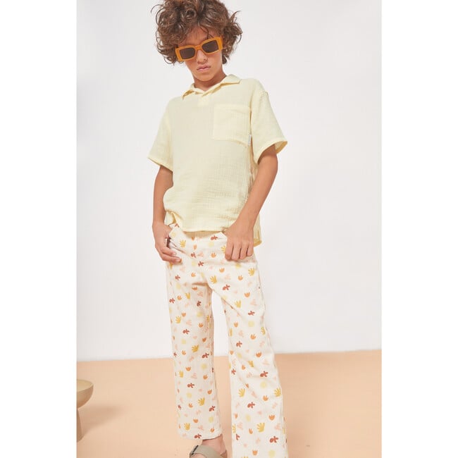 Alex Printed Denim Pant, Cream & Rust - Pants - 4