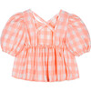 Colette Vichy Blouse, Coral - Blouses - 1 - thumbnail