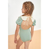 Daniela Collared Swimsuit, Ecru & Musgo Green - One Pieces - 2