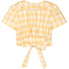 Isabelle Vichy Top, Yellow - Blouses - 1 - thumbnail