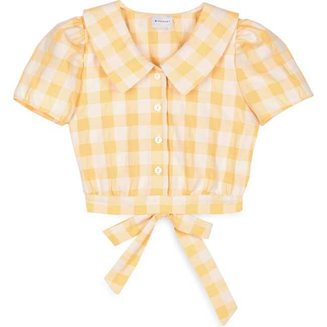 Isabelle Vichy Top, Yellow - Blouses - 2