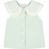 Alice Muslin Collared Blouse, Green Lily - Blouses - 2