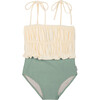 Julieta Block Color Swimsuit, Ecru & Musgo Green - Two Pieces - 1 - thumbnail