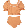 Catalina Collared Swimsuit, Peach - Two Pieces - 1 - thumbnail