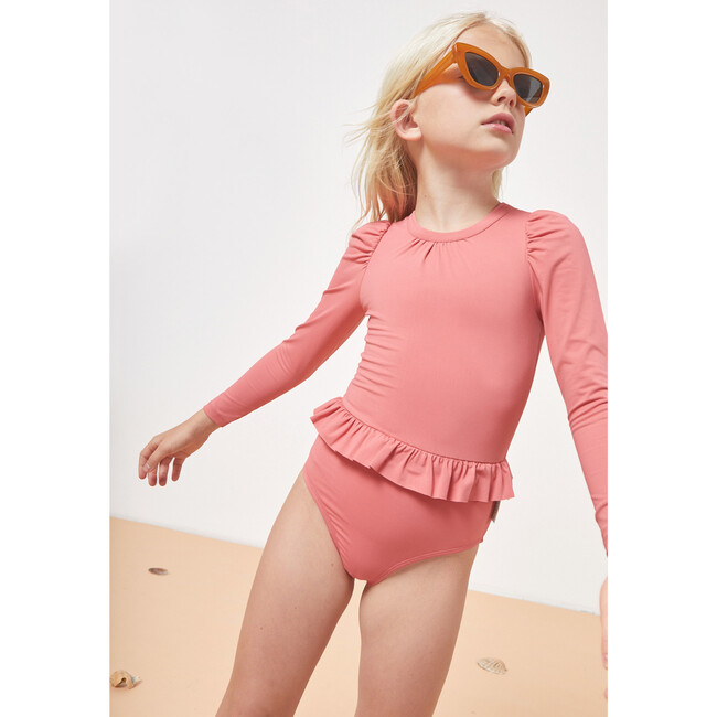 Macarena Long Sleeve Swimsuit, Coral - One Pieces - 2