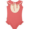 Lola Collared Swimsuit, Coral - One Pieces - 1 - thumbnail